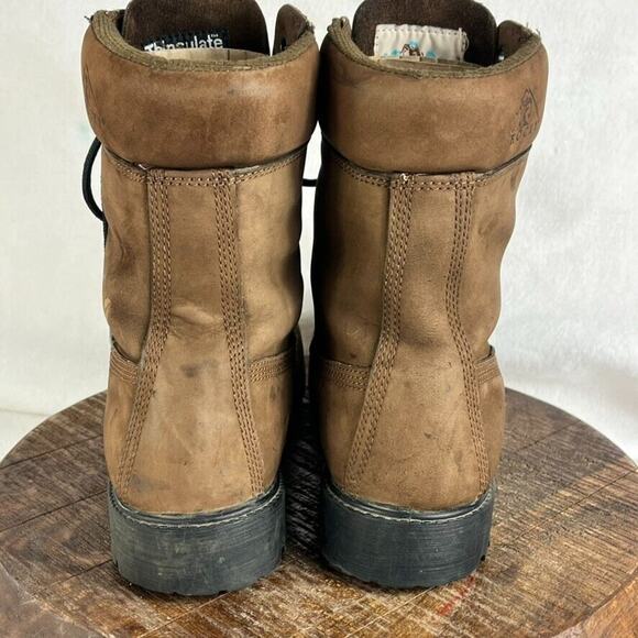 Rocky Boots 8" Mens 9.5 MW Brown Waterproof Insulated Work Thinsulate RB918 - Picture 4 of 12